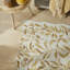 Floral Ivory Gold Washable/Stain Guarded Area Rug -657925219