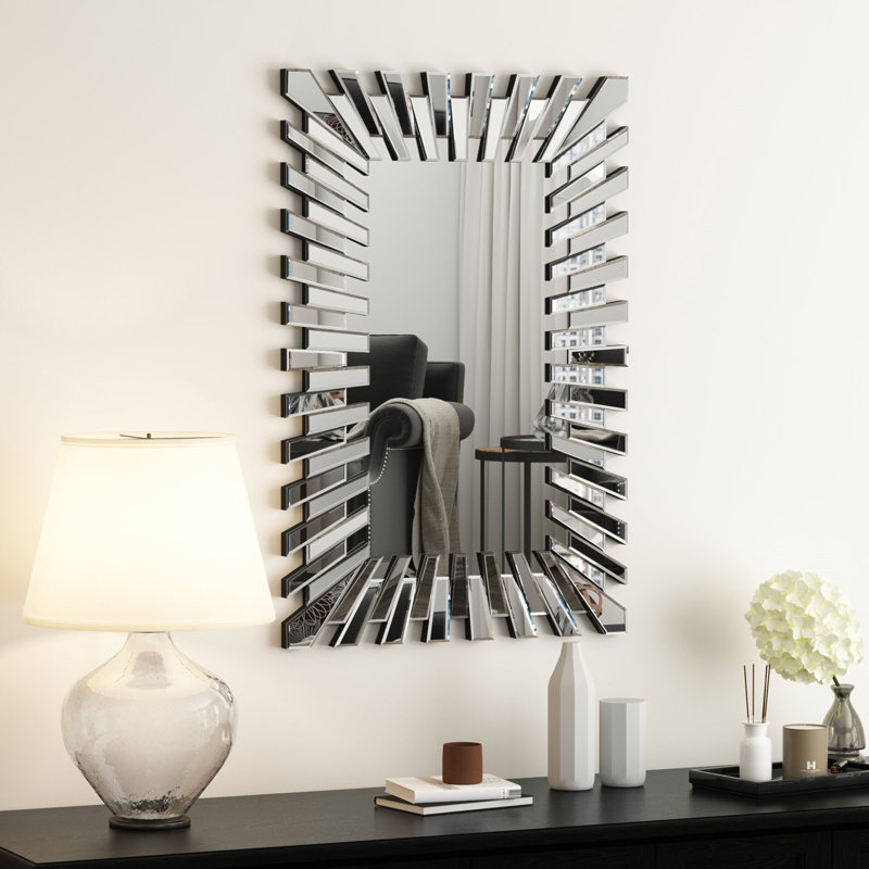 Miroir mural argenté