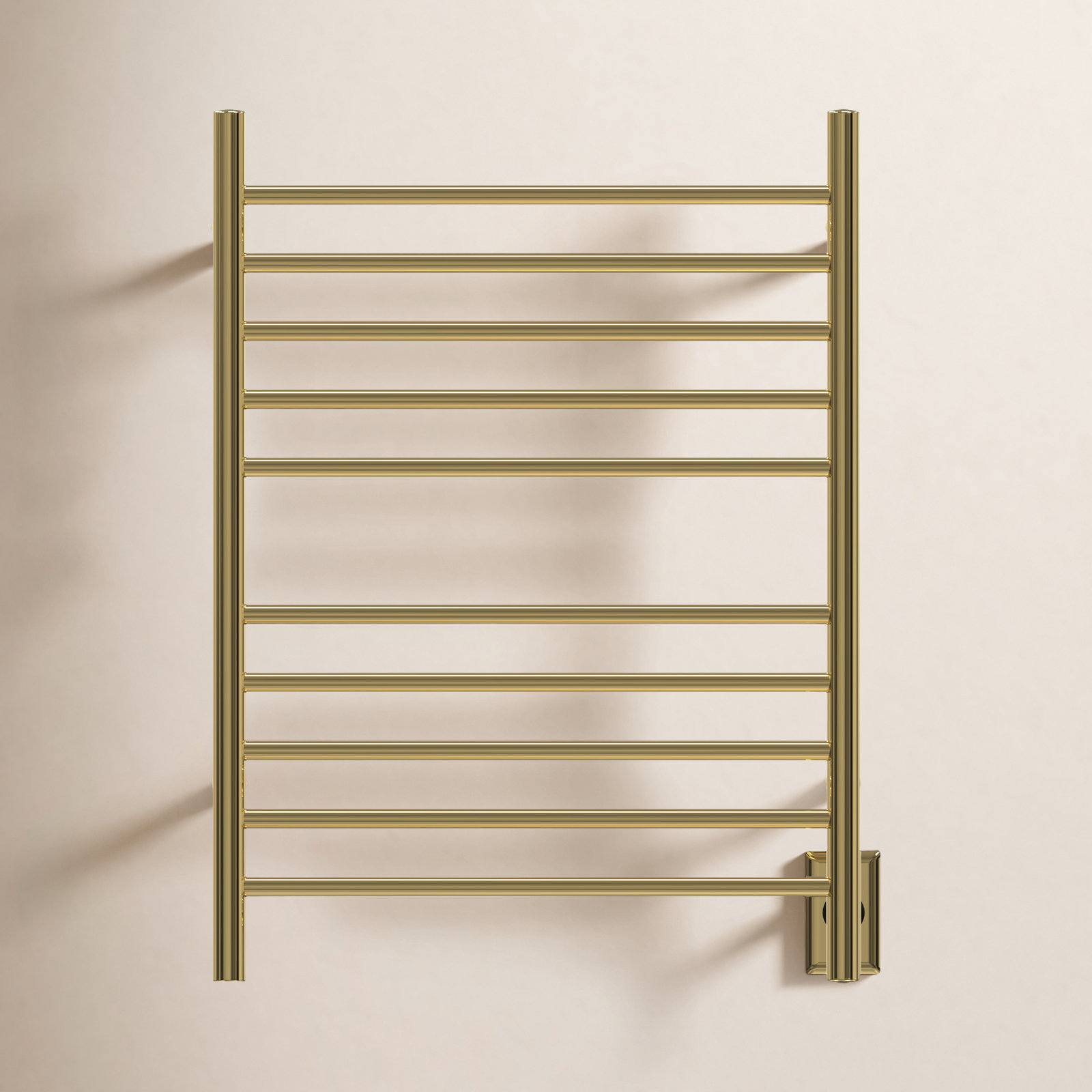 Wall Mount Electric Towel Warmer, Polished Gold