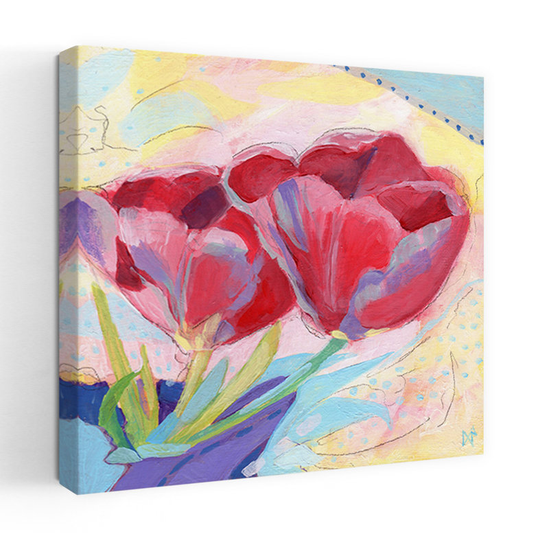Tulipes n ° 2, art contemporain tulipe, H 18 po x l 18 po