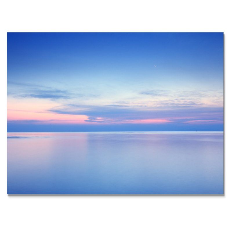 «Beach Sunrise with Dramatic Sky II», peinture sur toile, H 30 po x l 40 po x P 1,5 po, Toile tendue