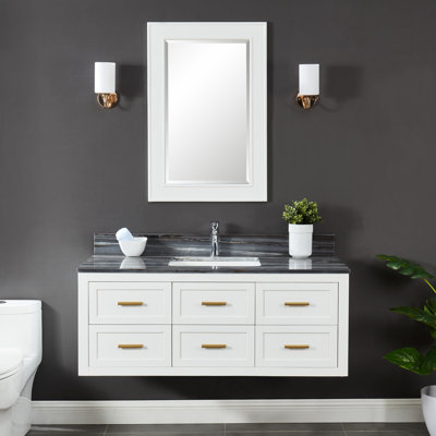Ensemble de meuble-lavabo simple 48 po avec dessus en marbre Paz