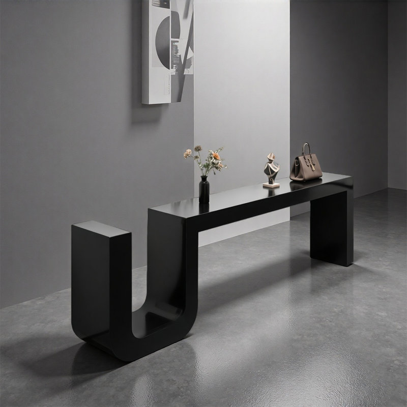Table de présentation minimaliste noire en forme de U, H 29,53 po x l 39,37 po x P 15,75 po