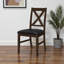 Ensemble de chaises de salle à manger en cuir noir et bois brun Addo, H 37,3 po x l 19,62 po x P 21,45 po