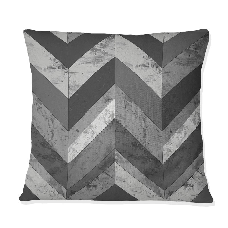 Grey  Chevron I - Chevron Throw Pillow, 16"H x 16"W