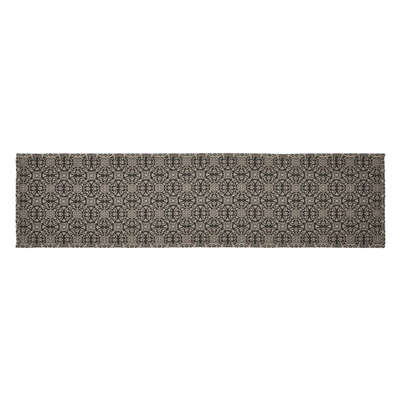  Chemin de table rectangulaire Custom House, 48 po x 12 po, Brun clair / noir