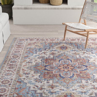 Anthea Machine Woven Blue/Brown Indoor Rug