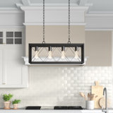 Luminaire suspendu linéaire à 4 lumières pour îlot de cuisine Aule