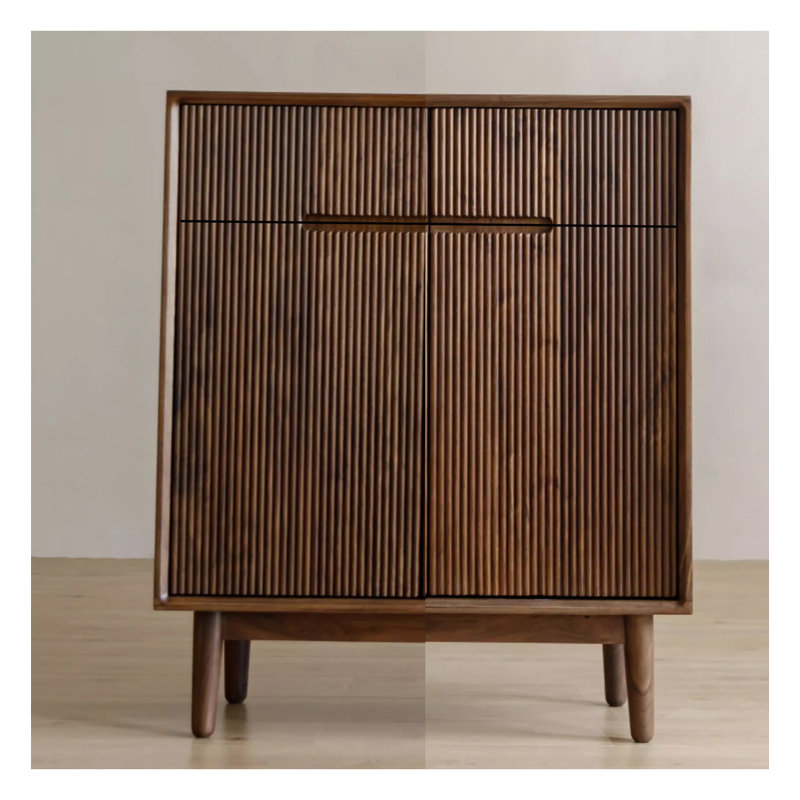35.43" Brown Rectangular Solid Wood Shoe Storage