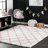 Cuanaic Trellis Shag Performance White/Pink Rug-975425132