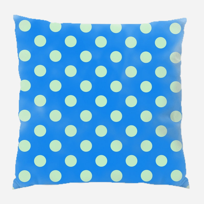 Coussin décoratif pois points Clayhatchee, Bleu, Intérieur