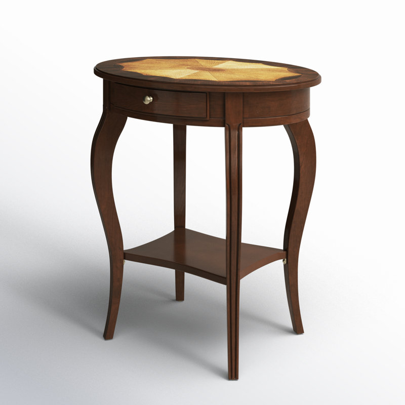 Jeanette Nouveau Oval Side Table, Plantation Cherry