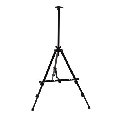 Artist Easel Stand Ferroalloy Adjustable Folding Tripod Display for Drawing Painting Black