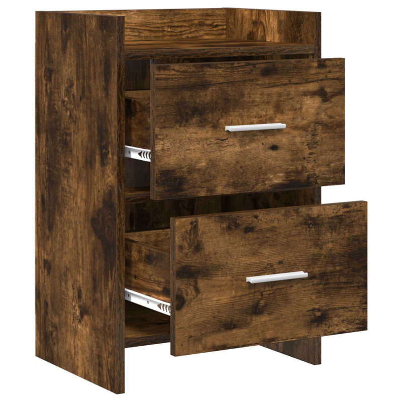 40 cm W Bedside Table, Smoked Oak
