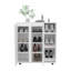 Range-chaussures Houck avec 3 tablettes latérales, rangement compact pour chaussures, bottes et accessoires, blanc