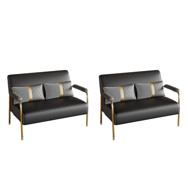 Banc rembourré en similicuir, Noir