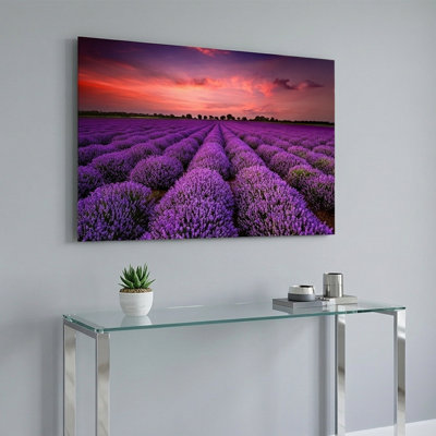 «Lavender Sunset», impression sur verre