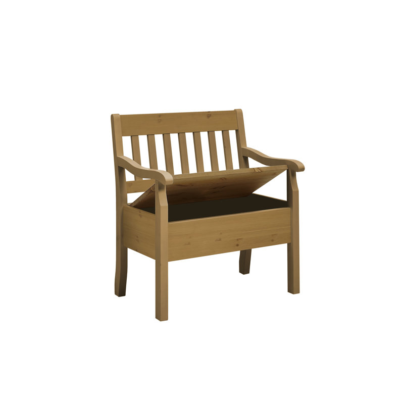 Solid Wood Bench, Leach-coloured, 93cm H x 82.7cm W x 46cm D