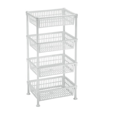 4 Tier Storage Basket White