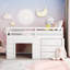 Lit mezzanine simple avec armoire et tablette - Blanc-1776463210