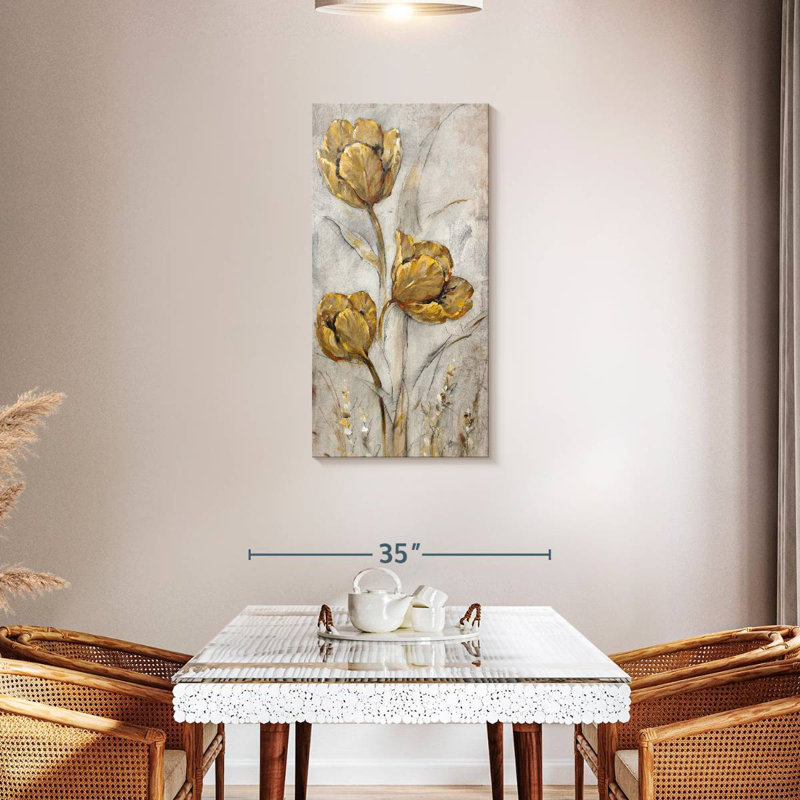 Coquelicots dorés sur taupe II