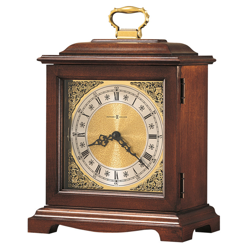 Traditional Quartz Movement / Crystal Tabletop Clock in Windsor Cherry