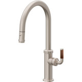 Pull-Down Kitchen Faucet With Button Sprayer - High Arc Spout