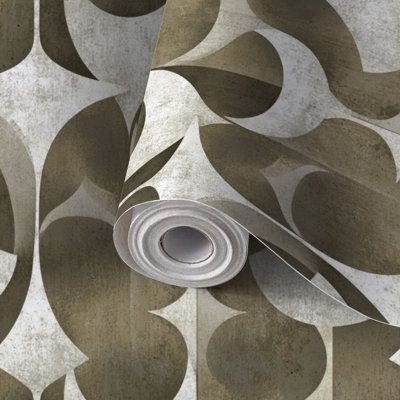 Papier peint auto-adhésif à motifs géométriques abstraits Mid Century Modern