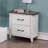 Two-Tone White/Gray Solid Wood 2-Drawer Bedroom Nightstand