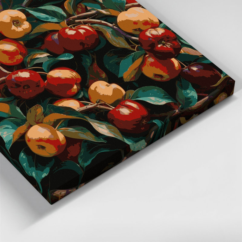 «Fruit Crabapple», art mural sur toile brun, H 12 po x l 18 po