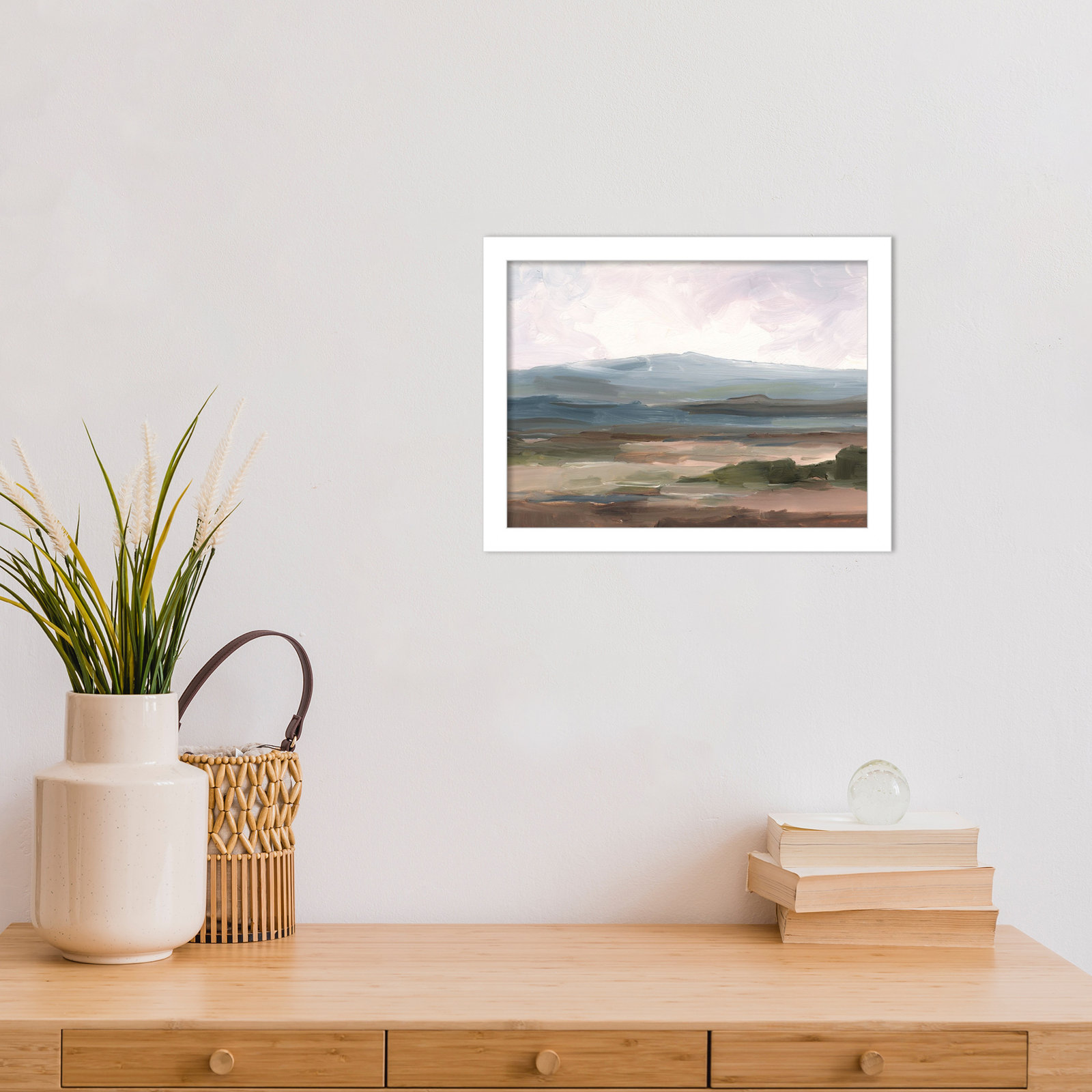 Ethan Harper "Serene Mountain Study II" Print, White, 10" H x 13" W