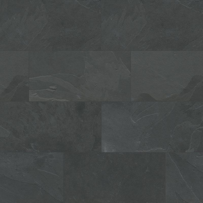 Camden 12 in. x 24 in. Gauged Slate Floor and Wall Tile, Charcoal