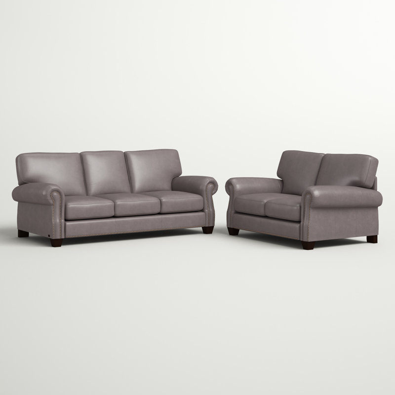 Ensemble de salon en cuir véritable Cianciolo