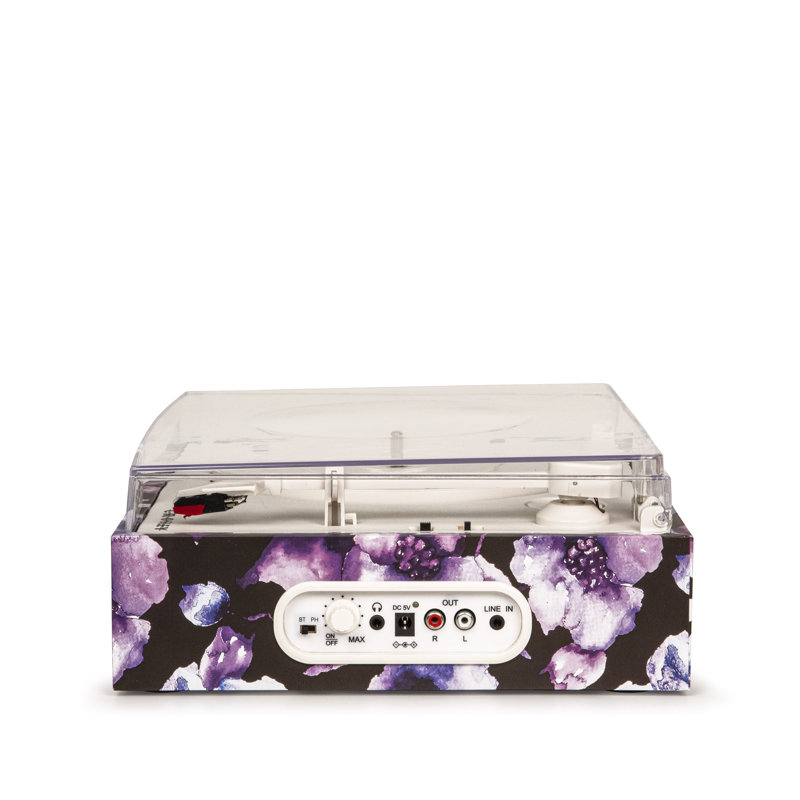 Tourne-disque décoratif Fusion, Motif floral bleu