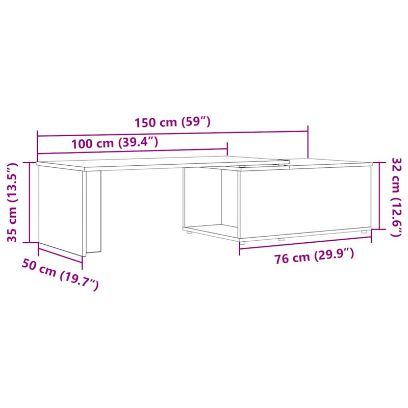 vidaXL Coffee Table Accent End Side Sofa Table for Living Room Engineered Wood, Old Wood