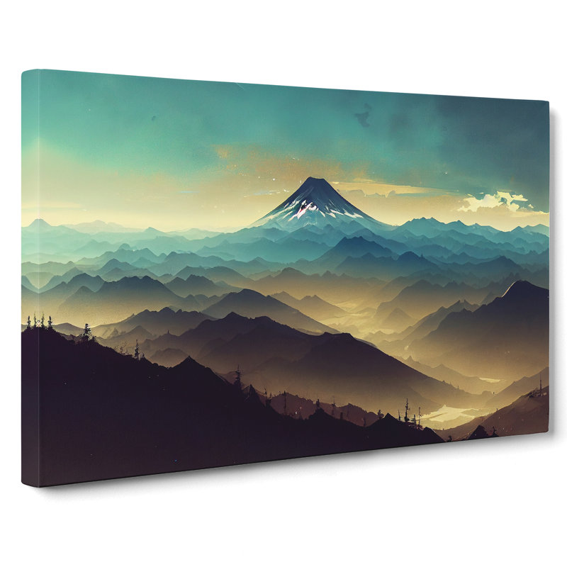 Gentle Japanese Mountains - Wrapped Canvas, 35cm H x 50cm W x 3cm D