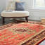 Tapis oriental en laine rouge noué à la main-16327765