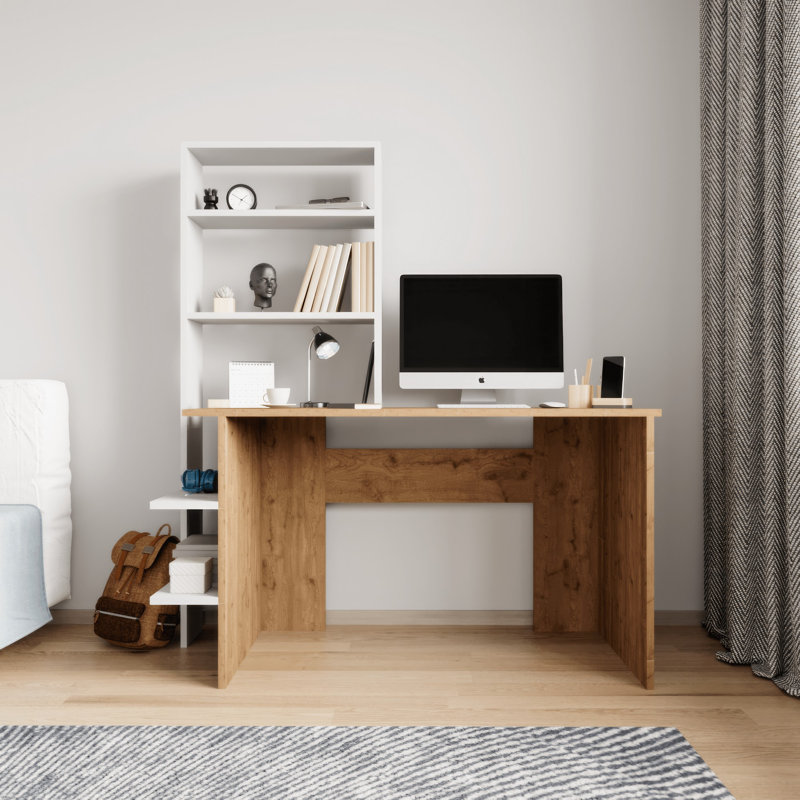 Elberfeld Writing Desk, White/Brown