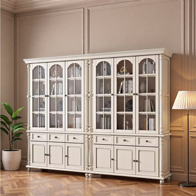 Bibliothèque de style français avec rangement fermé