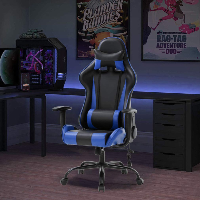 Fauteuil de jeu ergonomique, Bleu