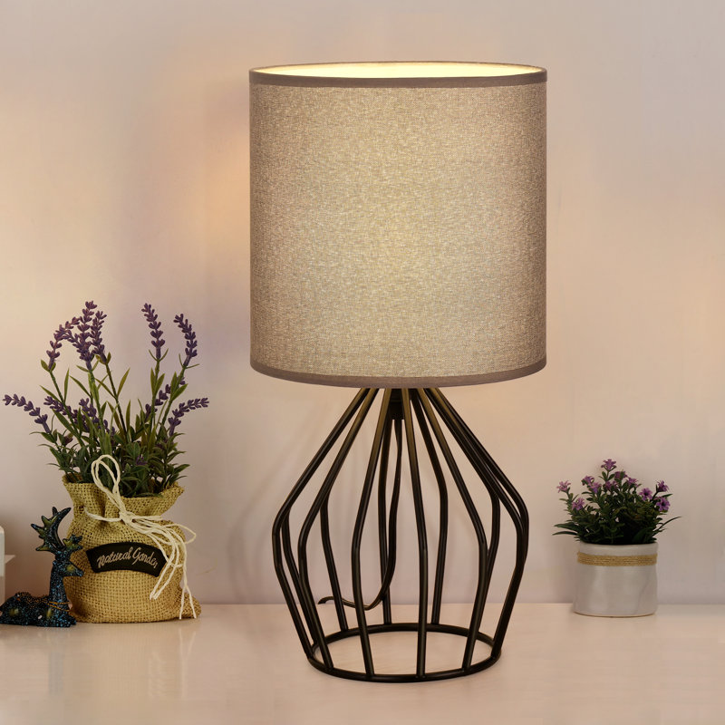 Lampe de table noire 14,6 po Dauson, Gris, Noir, noir, noir, noir, H 13,8 po x l 7,1 po x P 7,1 po
