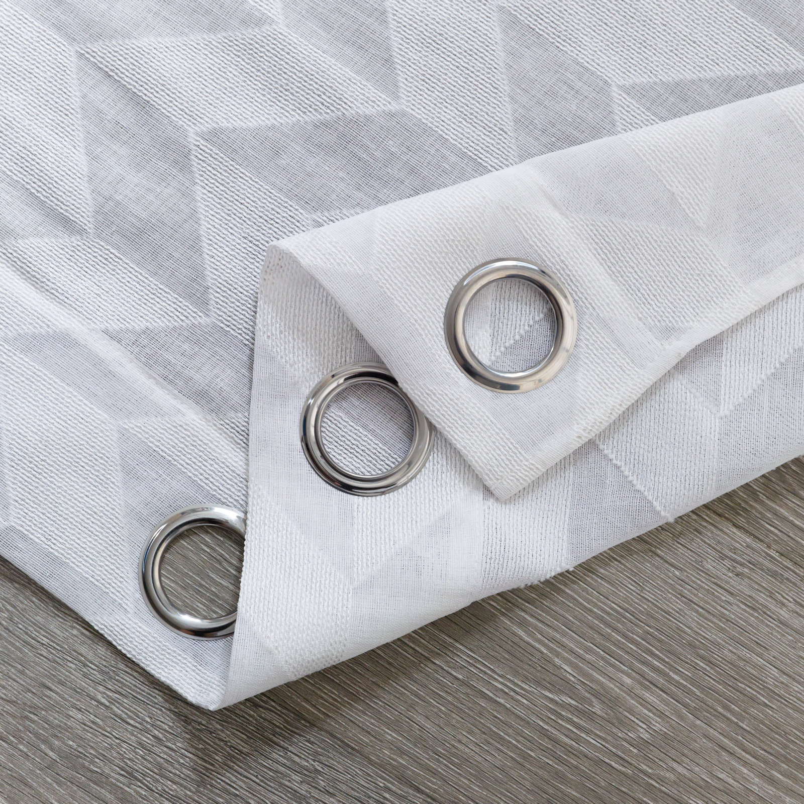 Stavros Sheer Polyester Curtain, White, 52" x 108"