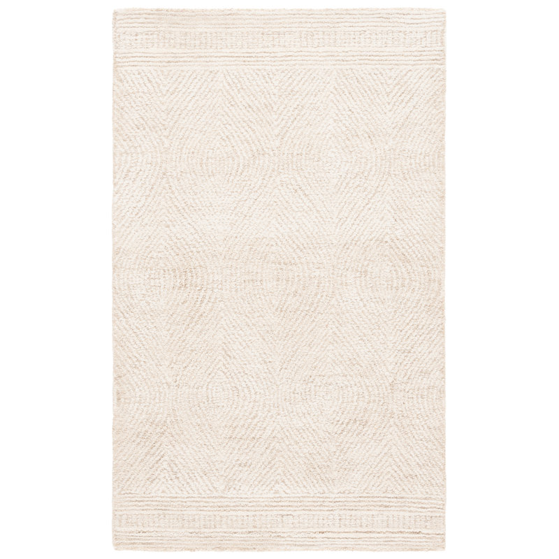 Geometric Shapes Wool Hand Tufted Area Rug, Rectangle 91 x 152 cm