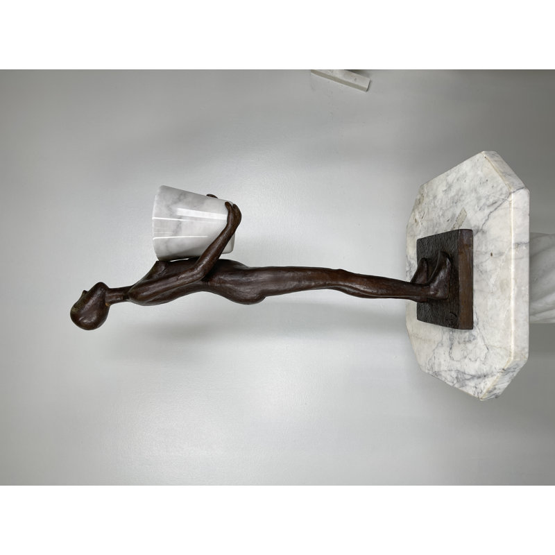 Bronze Standing Lady holding Pot Sculpture