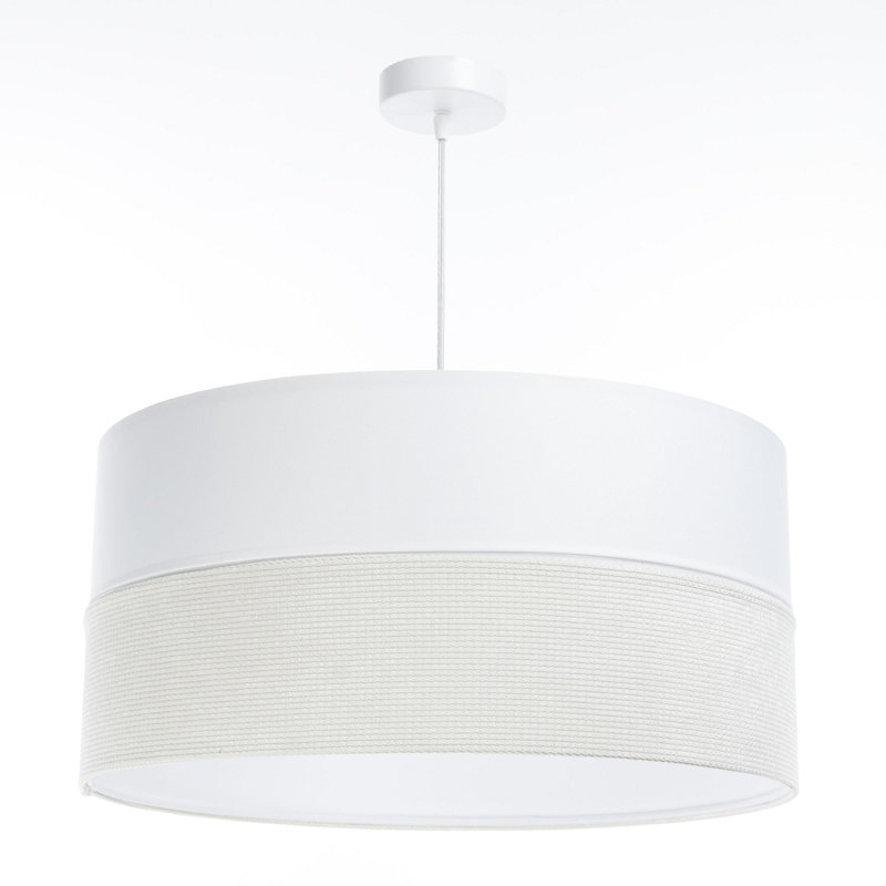 Roncy 1 - Light Drum Pendant, 107cm H x 50cm W x 50cm D, White/Cream