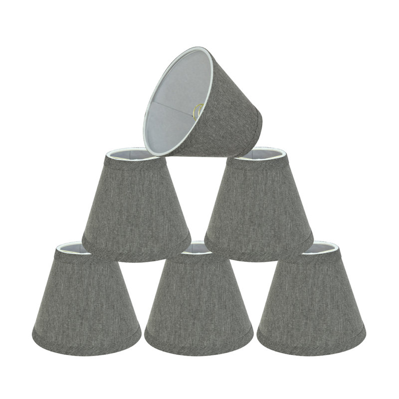 Abat-jour en tissu de style candélabre empire (attache) en gris