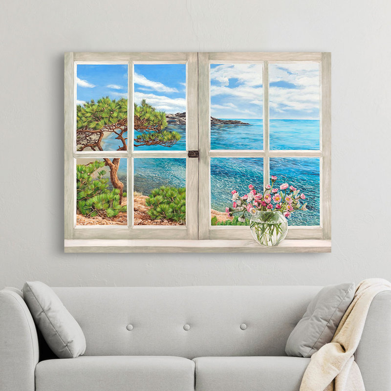 Window On The Mediterranean Bay by Remy Dellal - Wrapped Canvas Art Prints, 60cm H x 80cm W x 4cm D