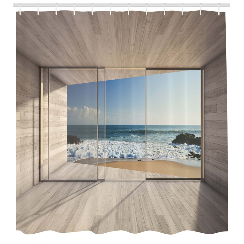 Shower Curtain with Hooks Included, 75" H x 69" W
