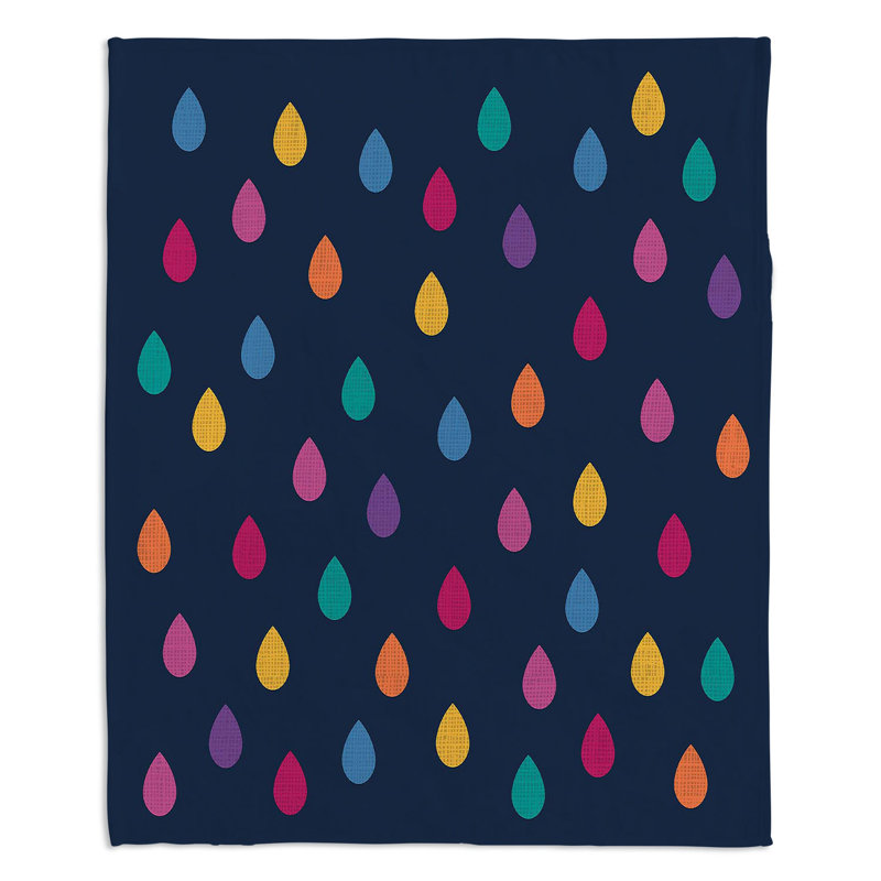Couverture sherpae douce raindrops de chambre d’enfant polaire, l 51 po x L 60 po