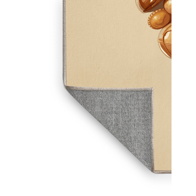 Machine Washable Elkton Profiteroles Posh & Luxe Rug in Beige – Beige Binding, 8x12